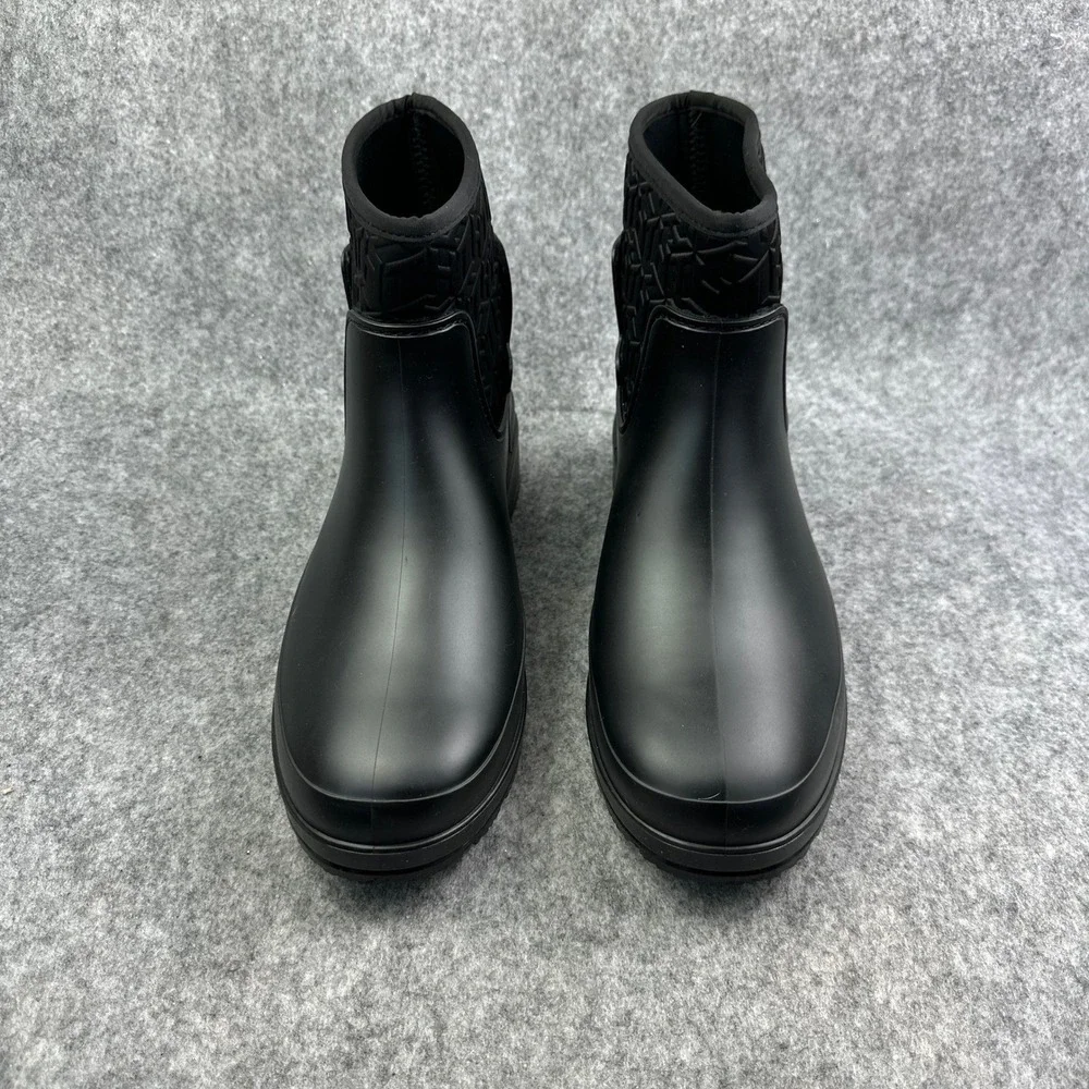 Tommy Hilfiger Benio Black Faux Fur Lined Rain Boots Womens 10M TWBENIO
